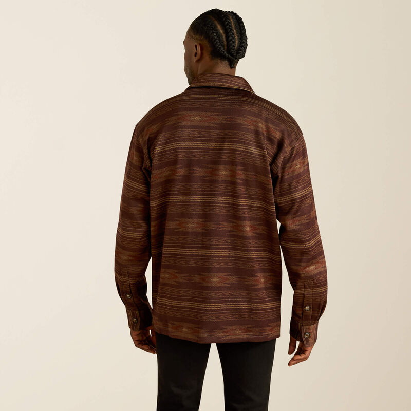 Load image into Gallery viewer, Ariat Mens Caldwell Printed Shirt Jacket - Maroon
