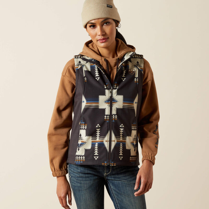 Load image into Gallery viewer, Ariat Womens Ariat Logo Softshell Vest - Thornstone Print
