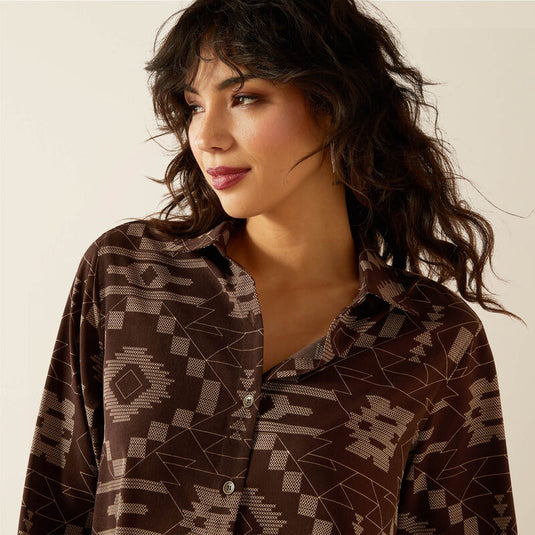 Ariat Womens Homestyle Long Sleeve Shirt - Southwest Cross Stitch