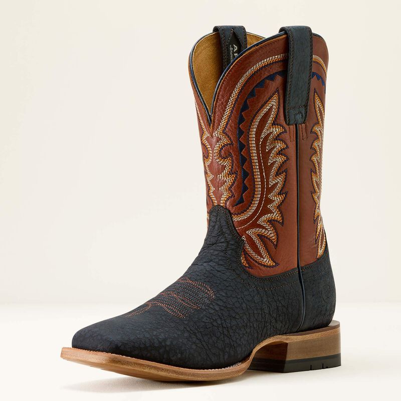 Load image into Gallery viewer, Ariat 11" Rock Ridge Wide Square Toe Boot - Navy Bison/Ginger Spice
