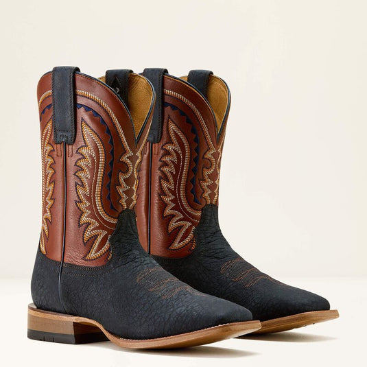Ariat 11" Rock Ridge Wide Square Toe Boot - Navy Bison/Ginger Spice