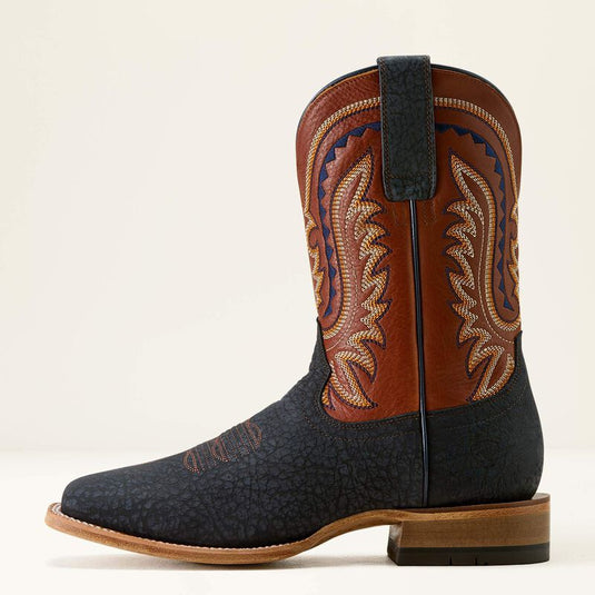 Ariat 11" Rock Ridge Wide Square Toe Boot - Navy Bison/Ginger Spice