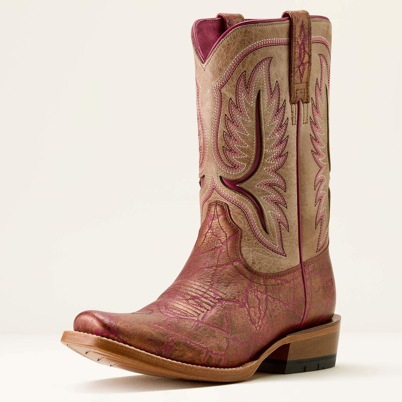 Load image into Gallery viewer, Ariat 11" Futurity Colt Narrow Cutter Toe Boot - Pinkadelic Elephant Print/Vintage Stone
