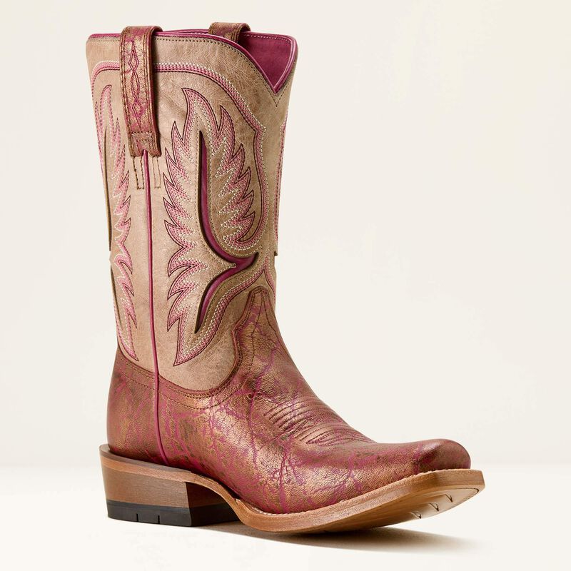 Load image into Gallery viewer, Ariat 11" Futurity Colt Narrow Cutter Toe Boot - Pinkadelic Elephant Print/Vintage Stone
