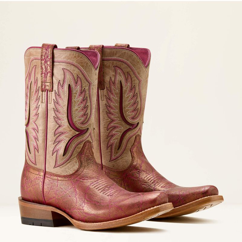 Load image into Gallery viewer, Ariat 11" Futurity Colt Narrow Cutter Toe Boot - Pinkadelic Elephant Print/Vintage Stone
