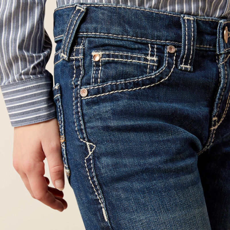 Load image into Gallery viewer, Ariat Girls Andrea Stretch Fit Trouser Denim Jean - Pacific
