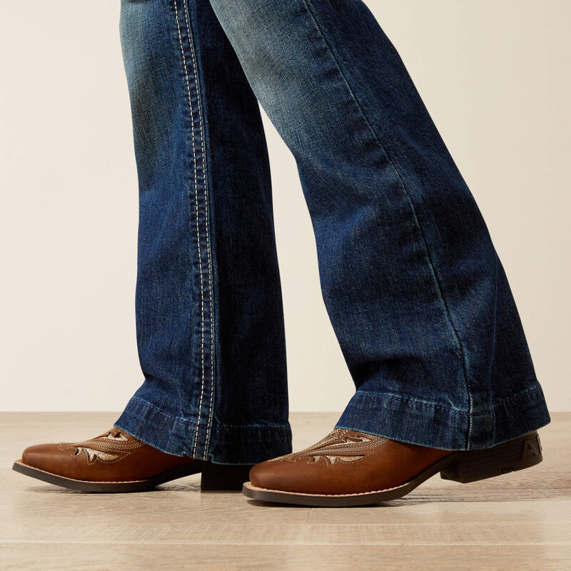 Load image into Gallery viewer, Ariat Girls Andrea Stretch Fit Trouser Denim Jean - Pacific
