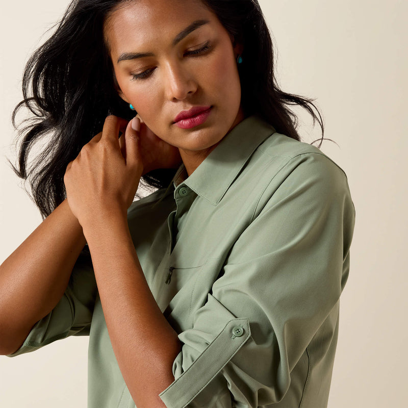 Load image into Gallery viewer, Ariat Womens VentTek Long Sleeve Solid Shirt - Sea Spray

