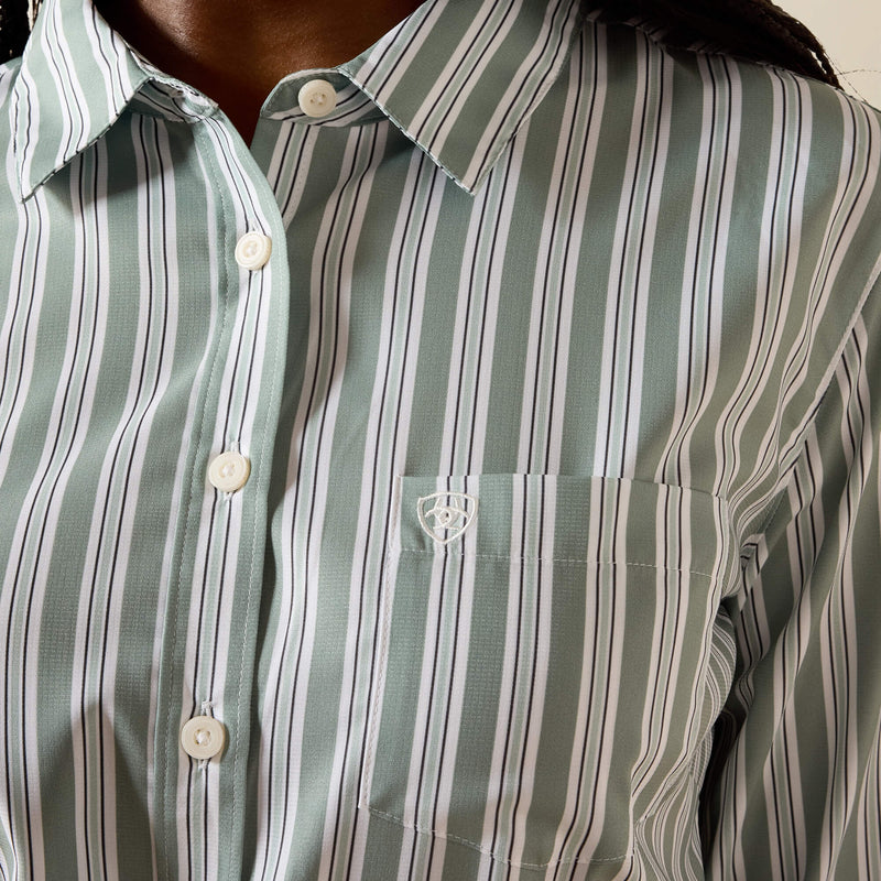 Load image into Gallery viewer, Ariat Womens Kirby Pro Stripe Shirt - Green Bay Stripe
