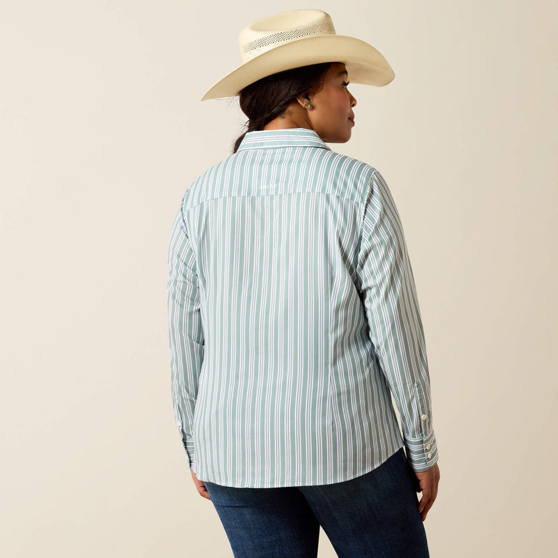 Load image into Gallery viewer, Ariat Womens Kirby Pro Stripe Shirt - Green Bay Stripe
