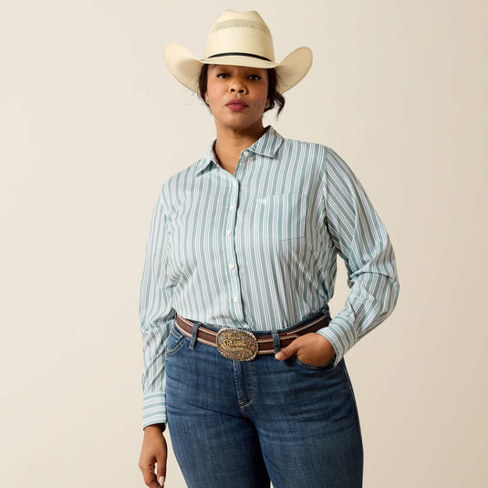 Ariat Womens Kirby Pro Stripe Shirt - Green Bay Stripe