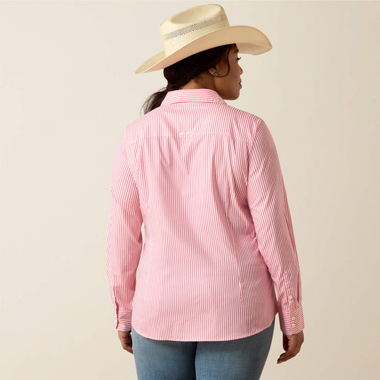 Ariat Womens Kirby Pro Stripe Shirt - Sun Kissed Coral Stripe