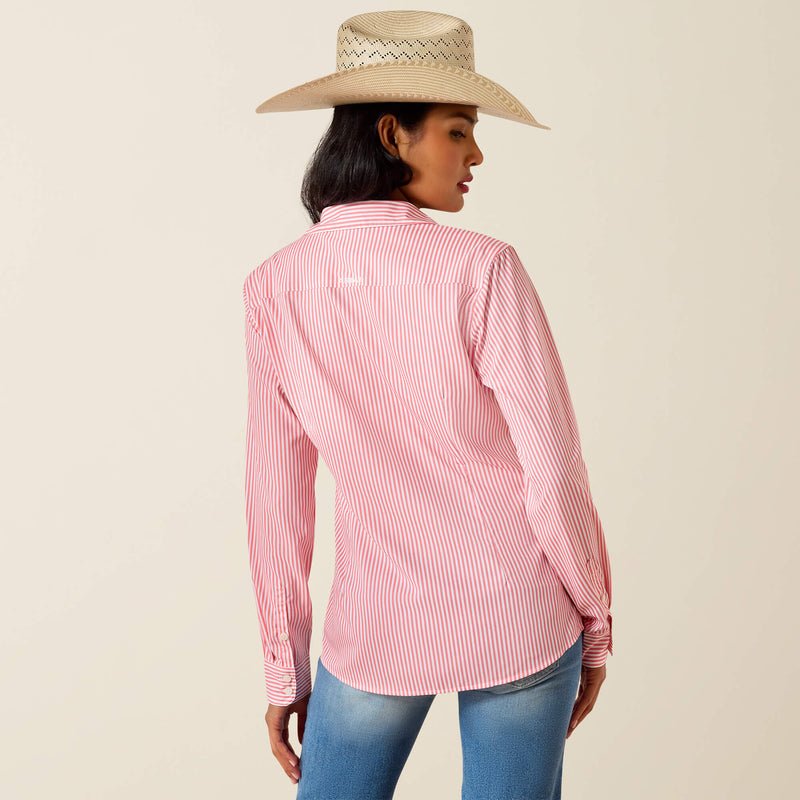 Load image into Gallery viewer, Ariat Womens Kirby Pro Stripe Shirt - Sun Kissed Coral Stripe
