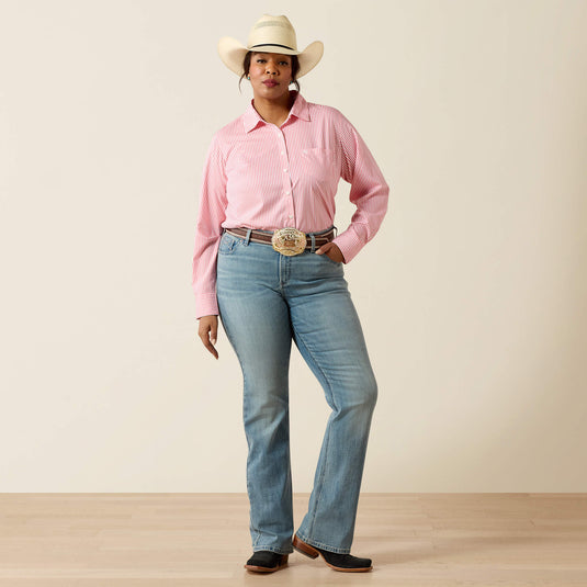 Ariat Womens Kirby Pro Stripe Shirt - Sun Kissed Coral Stripe