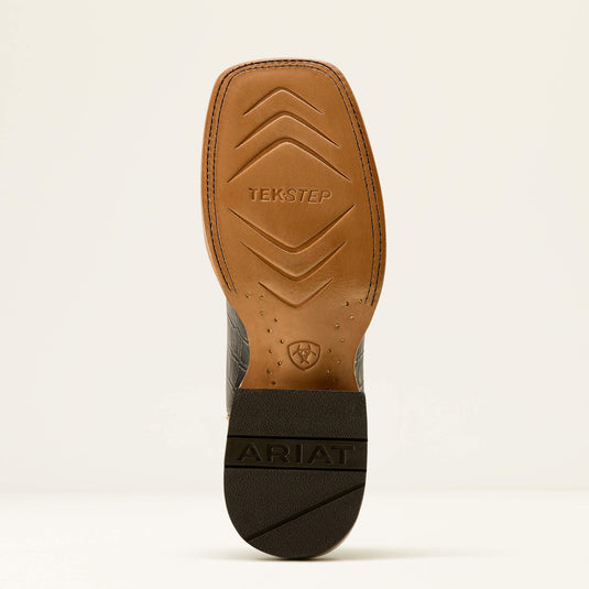 Ariat 12" Frontier Farrah Wide Square Toe Boot - Midnight Croc Print|Gilded Leopard Hair-On