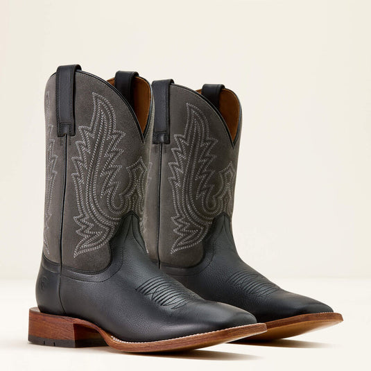 Ariat 11" Country Roads Wide Square Toe Boot - Nightshade Black | Gunmetal Gray Suede