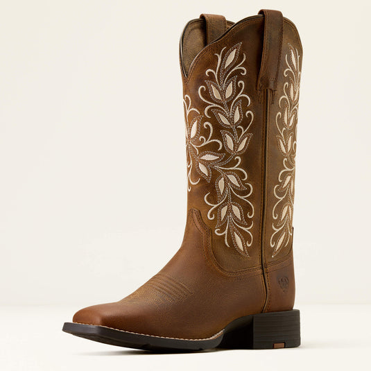 Ariat 12" Round Up Holly Wide Square Toe Boot - Pearl