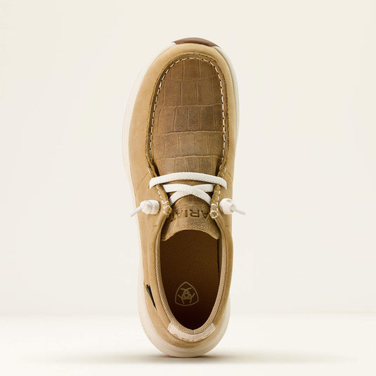 Ariat Women's Buckeye Waterproof Shoe - Light Tan | Naturally Distressed Croc Print