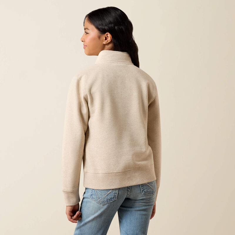 Load image into Gallery viewer, Ariat Girls Running Wild 1/4 Zip Sweatshirt - Oatmeal Heather
