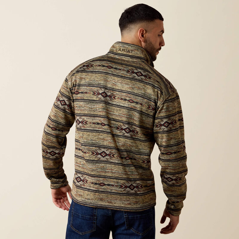Load image into Gallery viewer, Ariat Mens Caldwell 1/4 Zip Sweater - Oxford Tan Southwest
