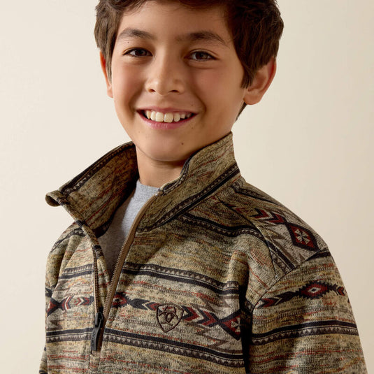 Ariat Boys Caldwell 1/4 Zip Sweater - Nulla Heather