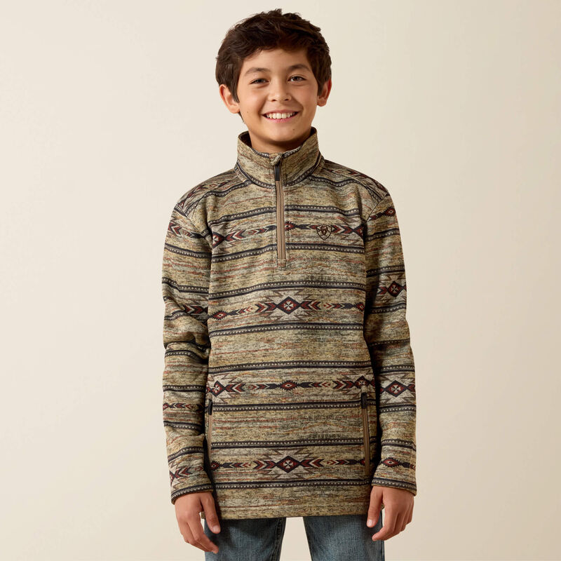Load image into Gallery viewer, Ariat Boys Caldwell 1/4 Zip Sweater - Nulla Heather
