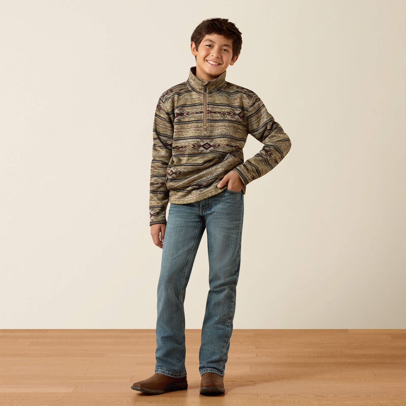 Load image into Gallery viewer, Ariat Boys Caldwell 1/4 Zip Sweater - Nulla Heather
