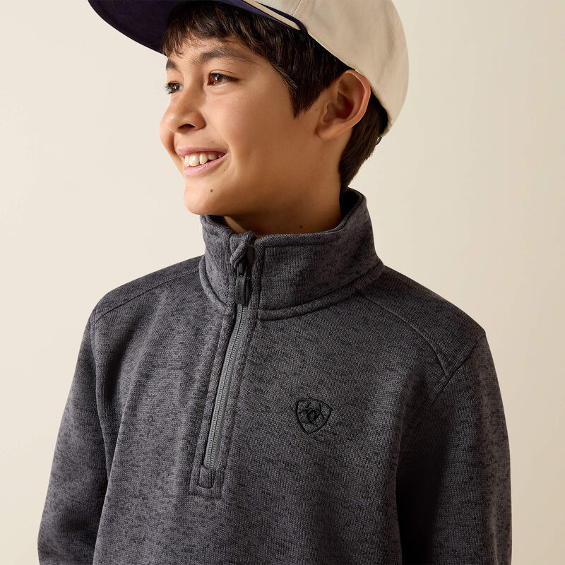 Load image into Gallery viewer, Ariat Boys Caldwell 1/4 Zip Sweater - Iron Gate
