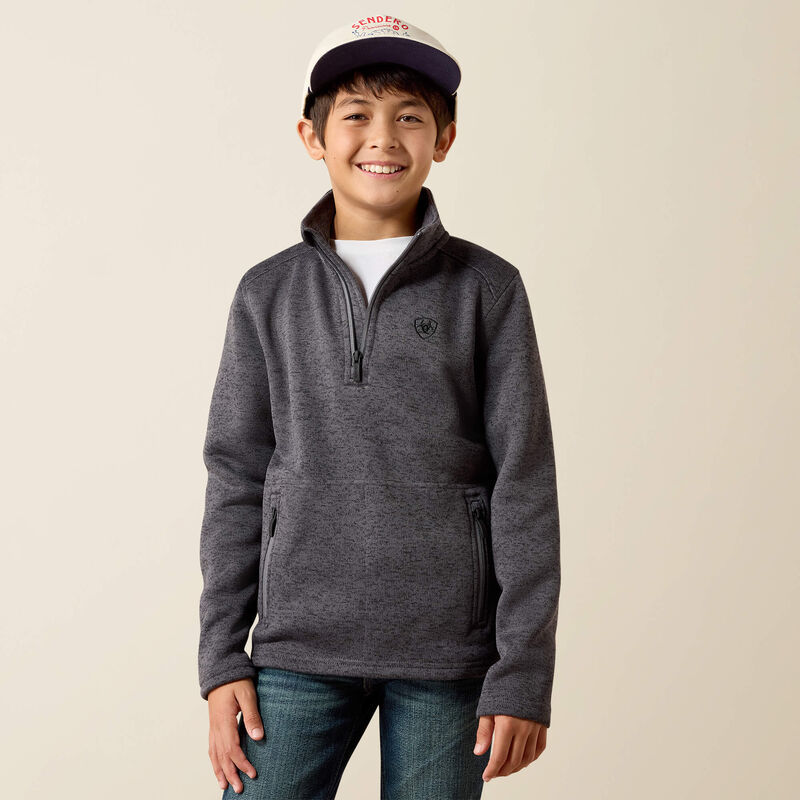 Load image into Gallery viewer, Ariat Boys Caldwell 1/4 Zip Sweater - Iron Gate
