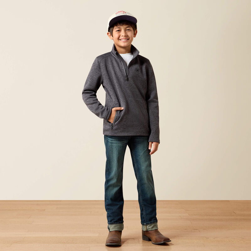 Load image into Gallery viewer, Ariat Boys Caldwell 1/4 Zip Sweater - Iron Gate

