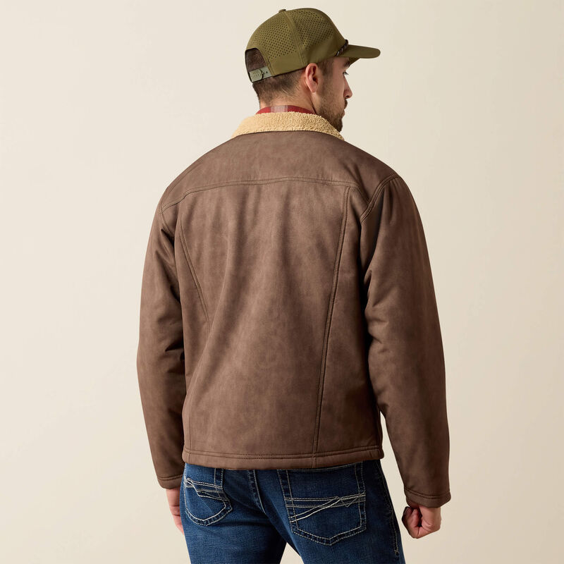 Load image into Gallery viewer, Ariat Mens Vernon Sherpa 2.0 Jacket - Wren Faux Leather Print
