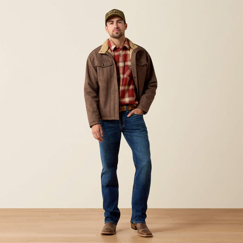 Load image into Gallery viewer, Ariat Mens Vernon Sherpa 2.0 Jacket - Wren Faux Leather Print
