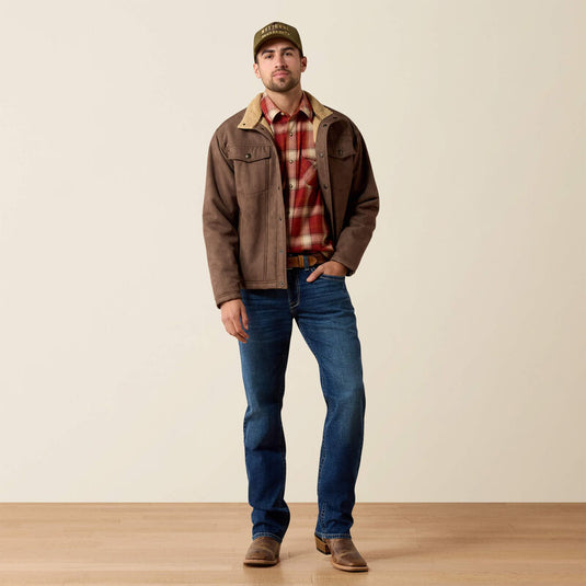 Ariat Mens Vernon Sherpa 2.0 Jacket - Wren Faux Leather Print