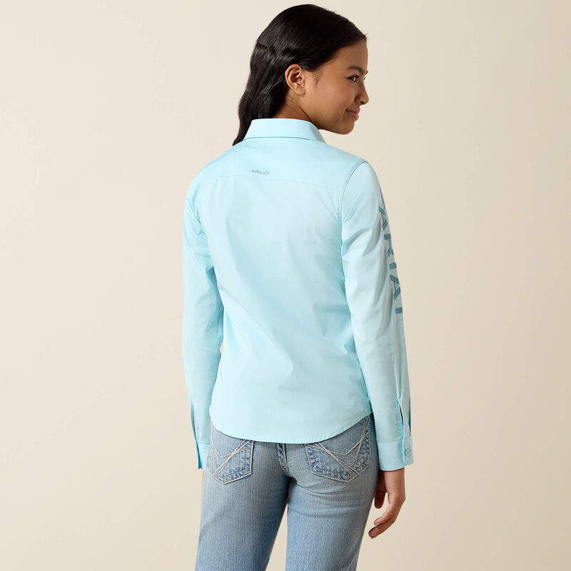 Load image into Gallery viewer, Ariat Girls Kirby Long Sleeve Stripe Shirt - Saltwater Henna Stripe
