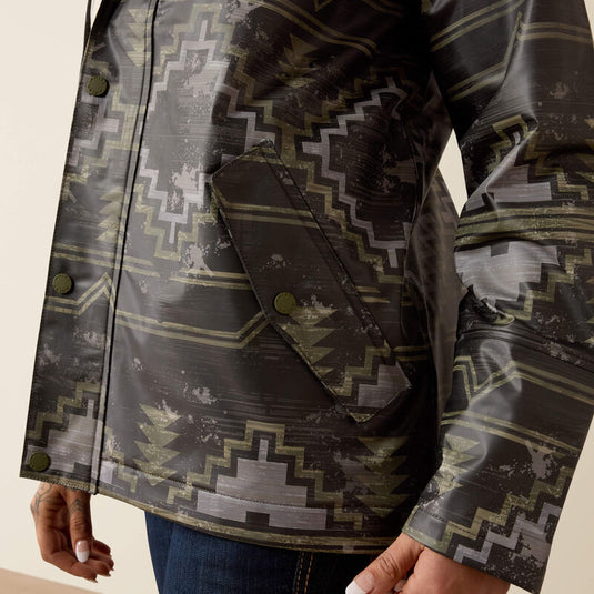 Ariat Womens Drizzle Rain Coat - Stonewall Print