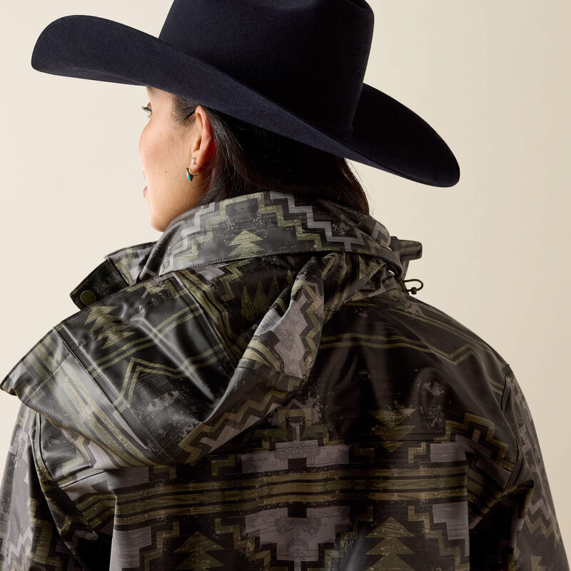 Load image into Gallery viewer, Ariat Womens Drizzle Rain Coat - Stonewall Print
