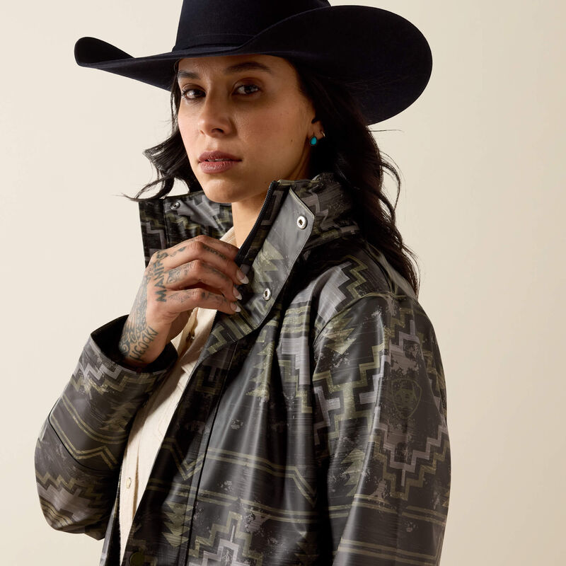 Load image into Gallery viewer, Ariat Womens Drizzle Rain Coat - Stonewall Print
