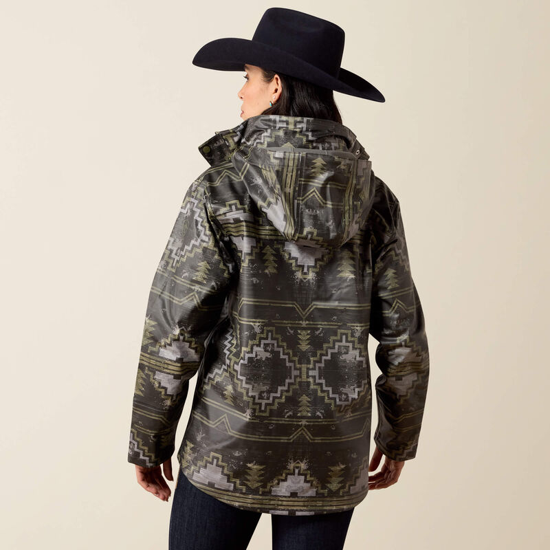 Load image into Gallery viewer, Ariat Womens Drizzle Rain Coat - Stonewall Print
