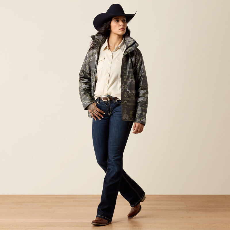 Load image into Gallery viewer, Ariat Womens Drizzle Rain Coat - Stonewall Print
