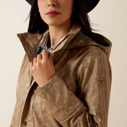 Ariat Womens Drizzle Rain Coat - Faded Leopard