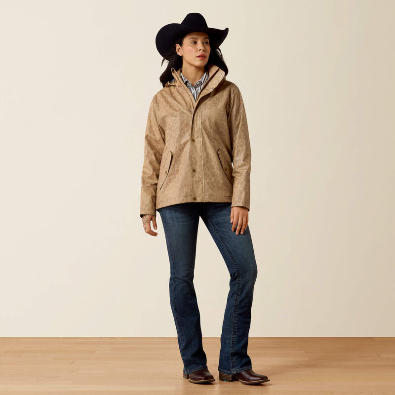 Load image into Gallery viewer, Ariat Womens Drizzle Rain Coat - Faded Leopard

