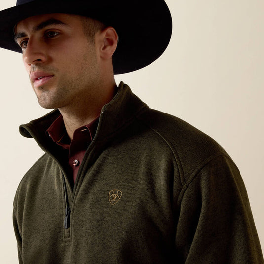 Ariat Mens Caldwell 1/4 Zip Sweater - Dark Green