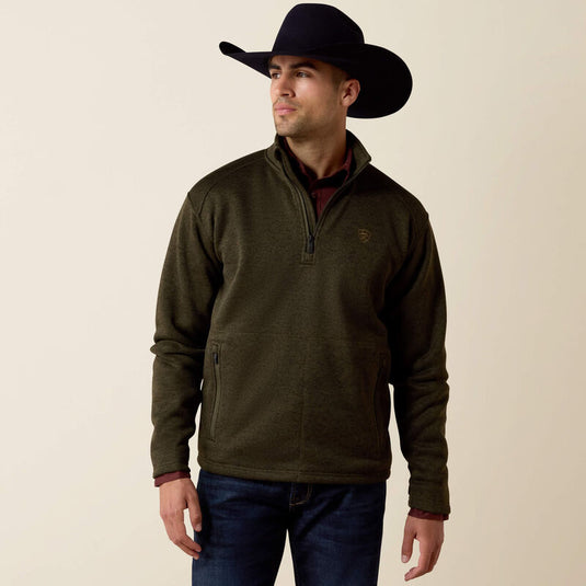 Ariat Mens Caldwell 1/4 Zip Sweater - Dark Green