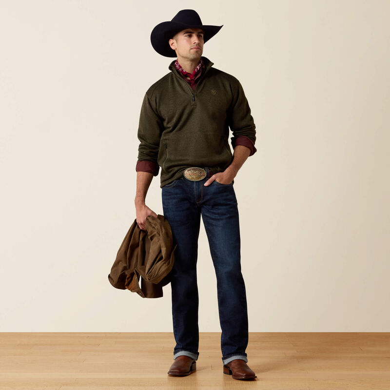 Load image into Gallery viewer, Ariat Mens Caldwell 1/4 Zip Sweater - Dark Green
