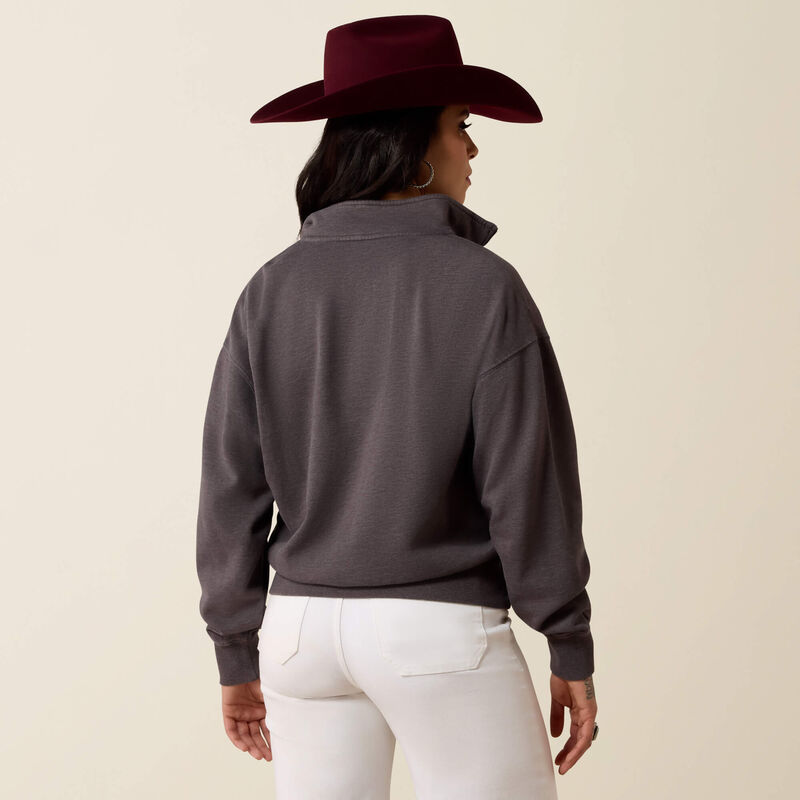 Load image into Gallery viewer, Ariat Womens 1/4 Zip Sweatshirt - Black Acid Wash
