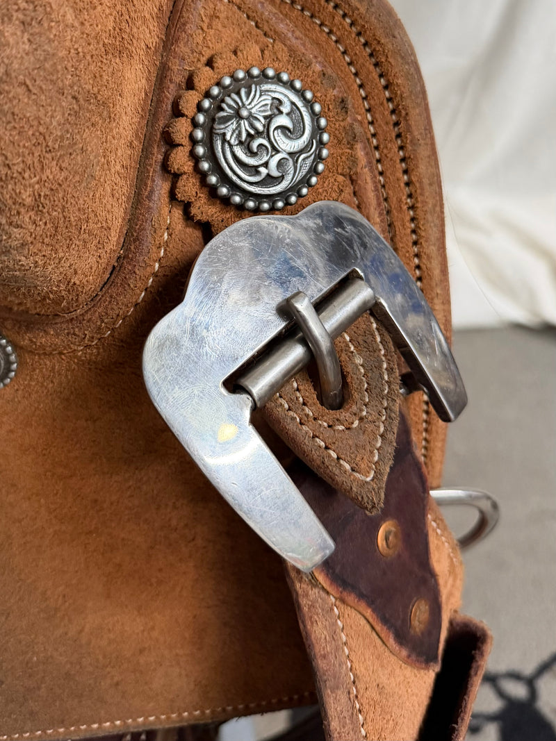 Load image into Gallery viewer, Used Peace Saddles Team Roper Saddle 14.5" &amp; Matching Breast Collar
