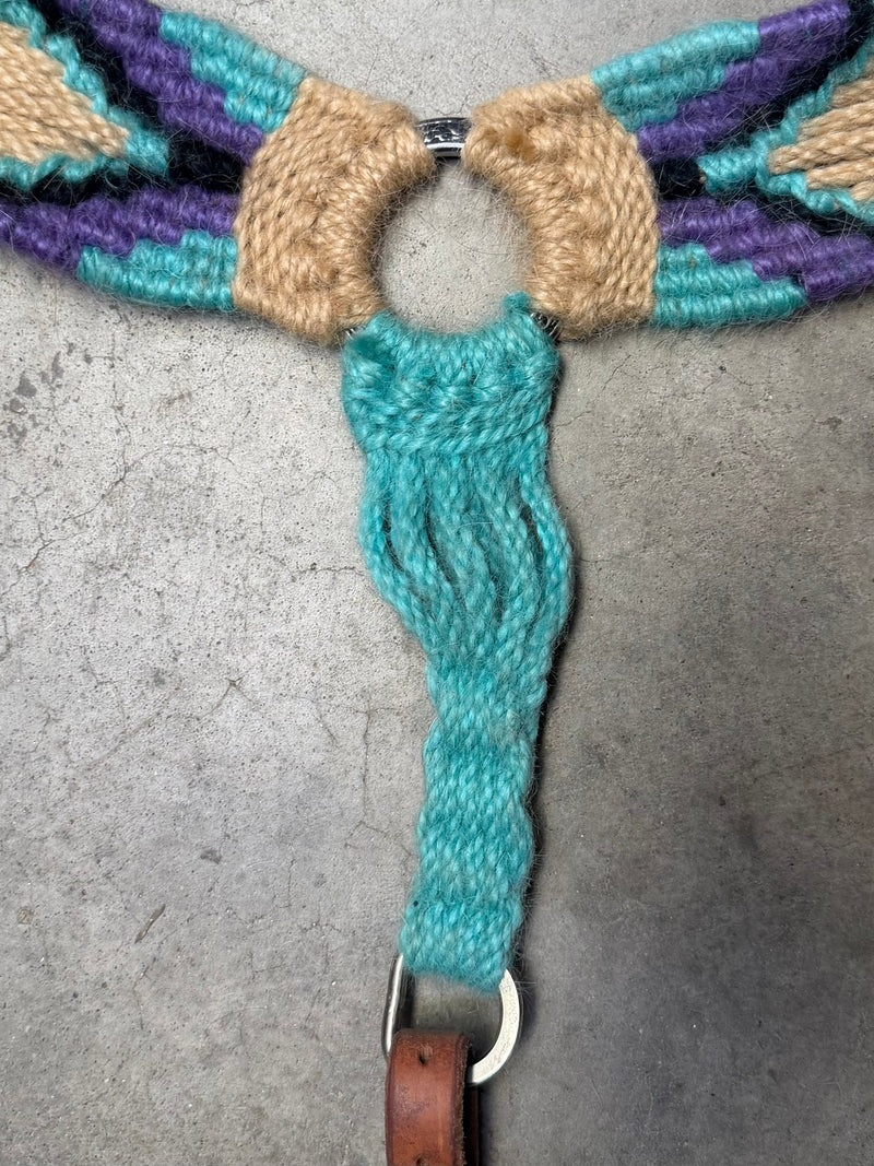 Load image into Gallery viewer, Used Tyler Rice Mohair Breast Collar - Natural/Purple/Turquoise
