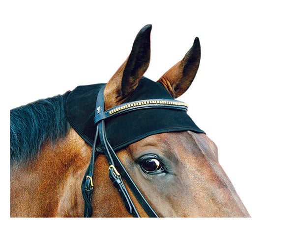 Load image into Gallery viewer, Back On Track Therapeutic Equine Head Cap - Black
