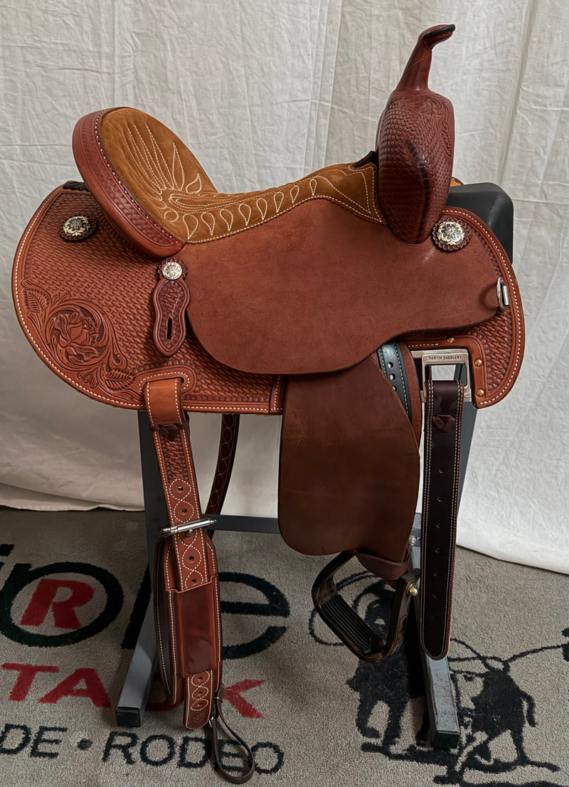 Load image into Gallery viewer, Martin Saddlery FX3 1/2 Combo Barrel Saddle - 14.5”
