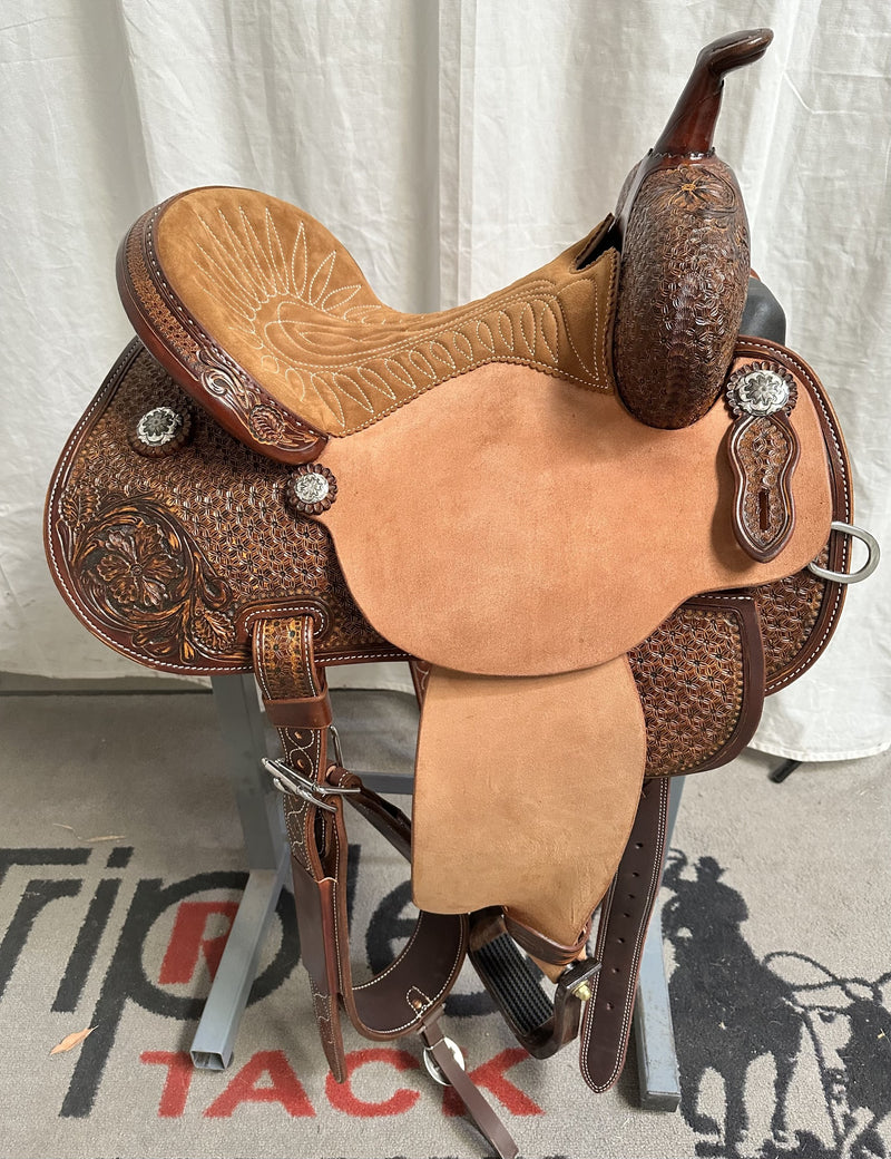 Load image into Gallery viewer, Martin Saddlery Fearless Barrel Saddle 14"
